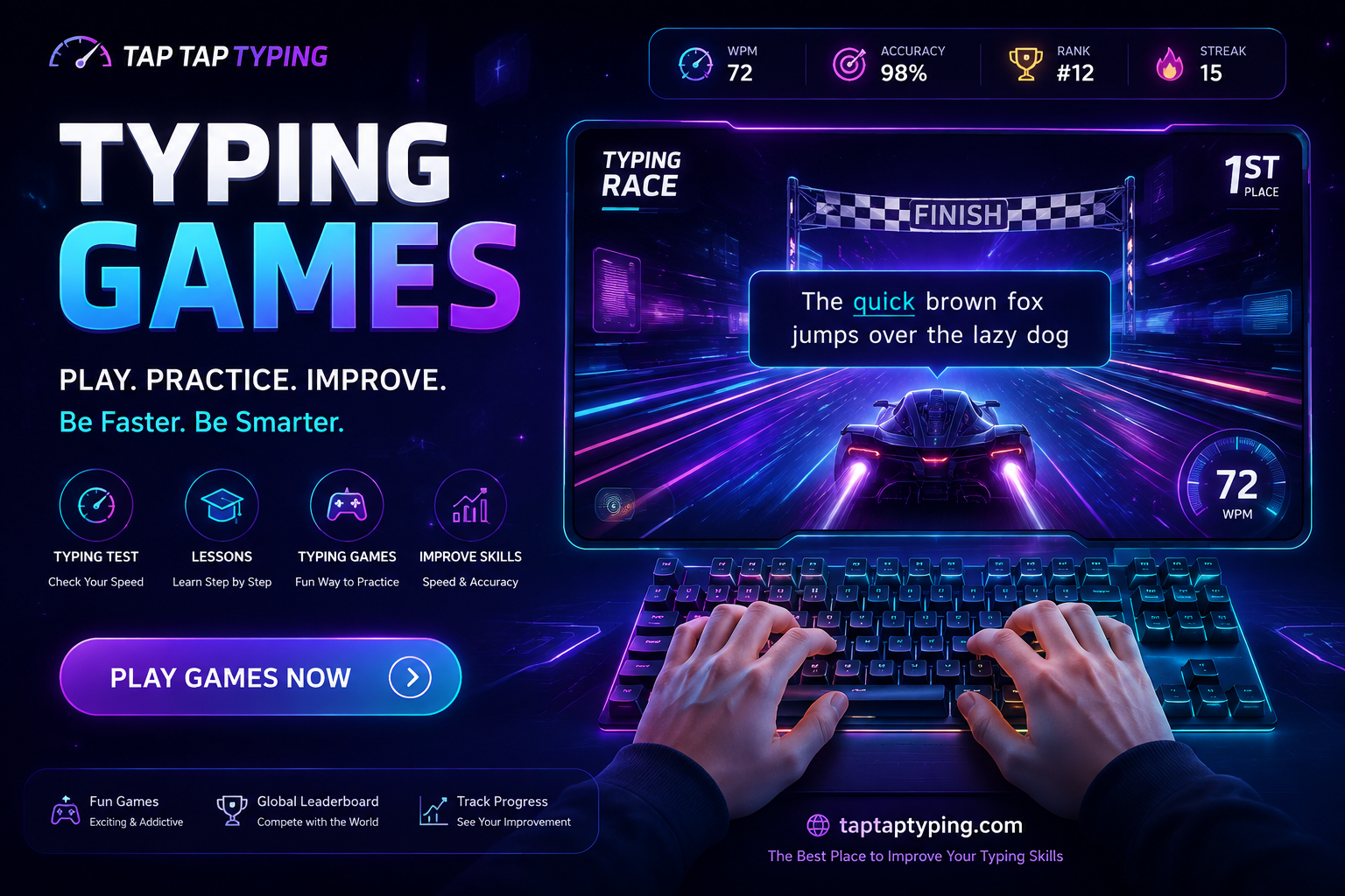 Typing Games: Free Online Games to Improve Typing Speed